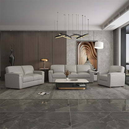 Cornelia Chair, Pearl Gray Top Grain Leather