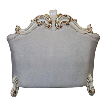 Vendome II Chair w/2 Pillows, Two Tone Ivory Fabric & Antique Pearl
