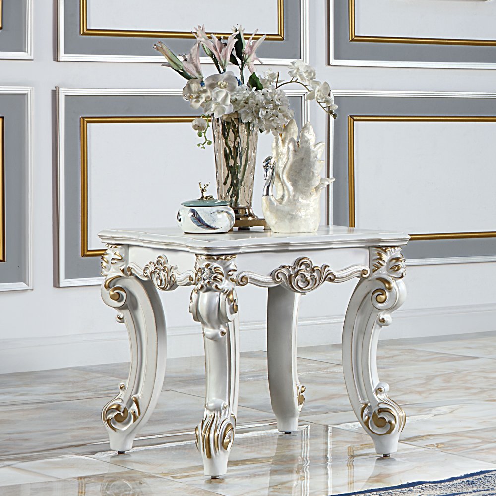 Vendome II End Table, Antique Pearl