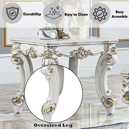 Vendome II End Table, Antique Pearl