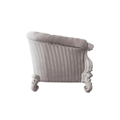 Versailles Loveseat w/5 Pillows, Ivory Fabric & Bone White