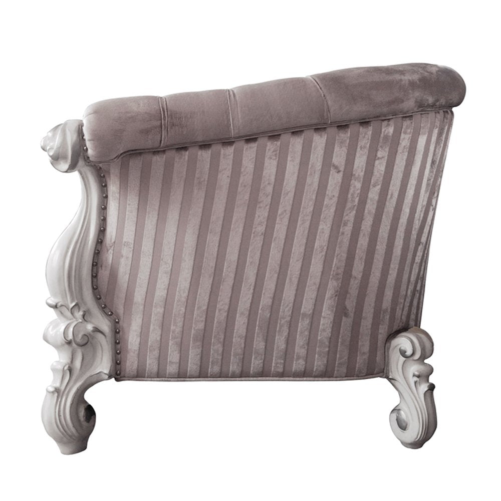 Versailles Chair w/2 Pillows, Ivory Fabric & Bone White