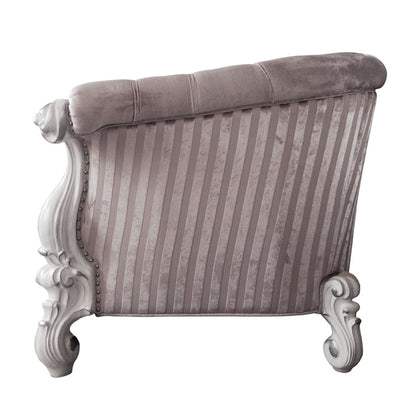 Versailles Chair w/2 Pillows, Ivory Fabric & Bone White