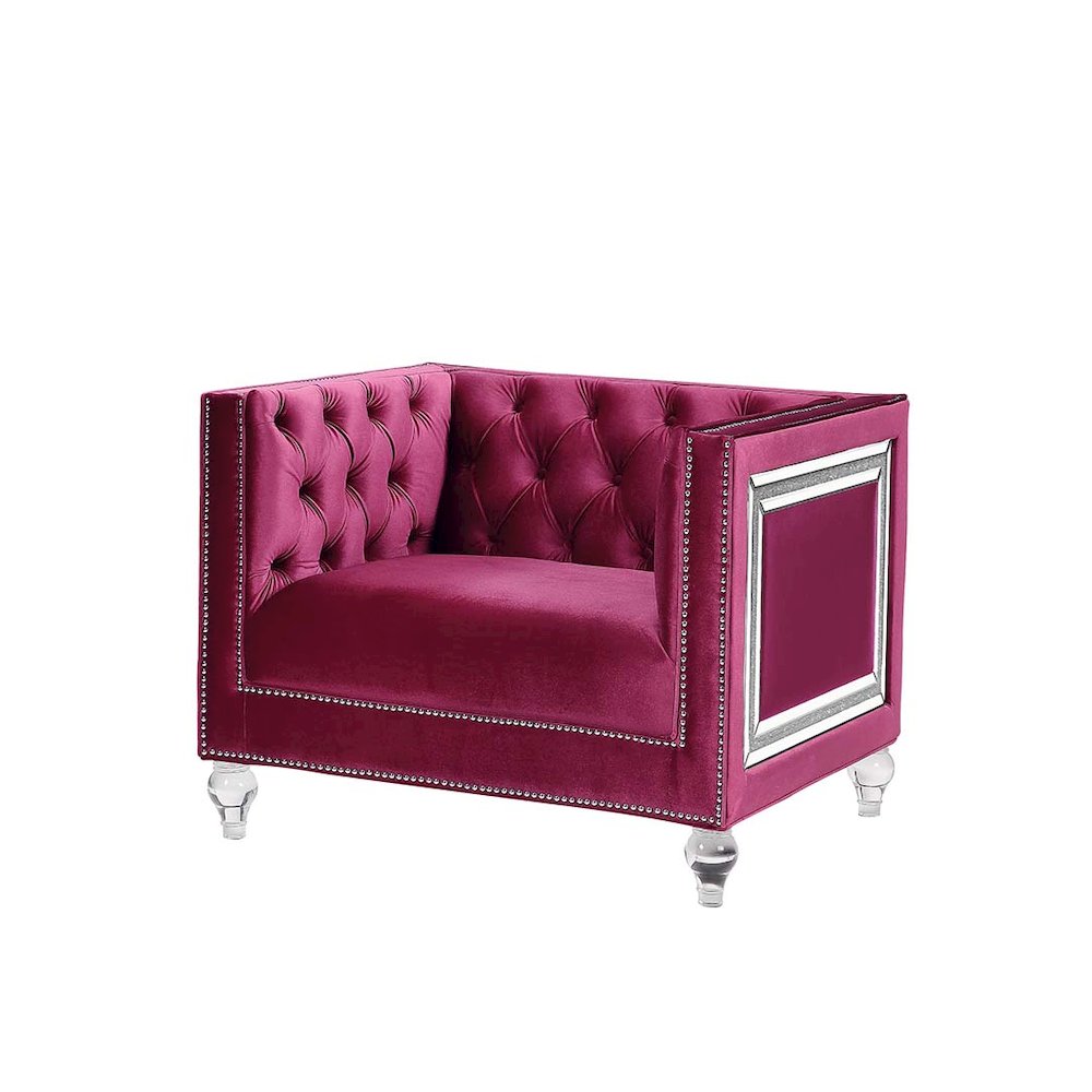 Heibero Chair, Burgundy Velvet