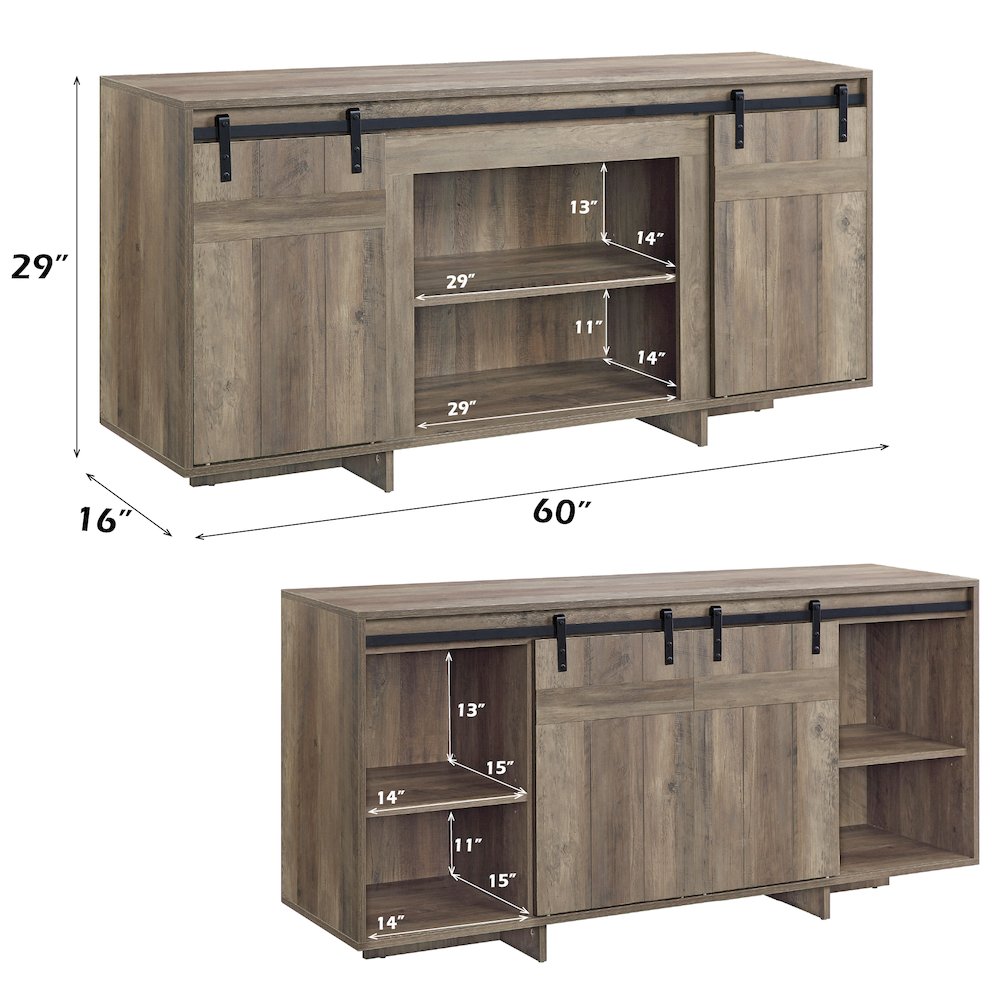 Bellarosa TV Stand (Same As 91608), Gray Washed