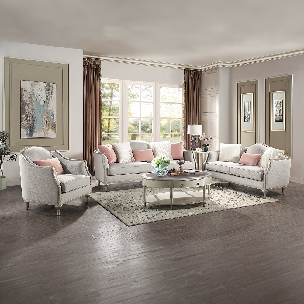 Kasa End Table, Sintered Stone & Champagne