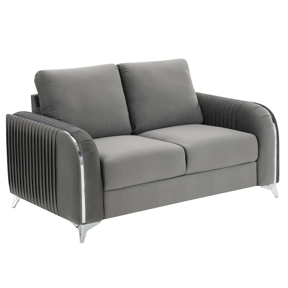 Wenona Loveseat, Gray Velvet