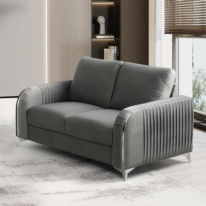 Wenona Loveseat, Gray Velvet