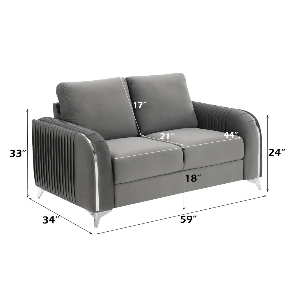 Wenona Loveseat, Gray Velvet