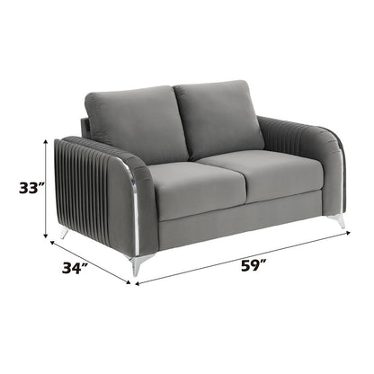Wenona Loveseat, Gray Velvet