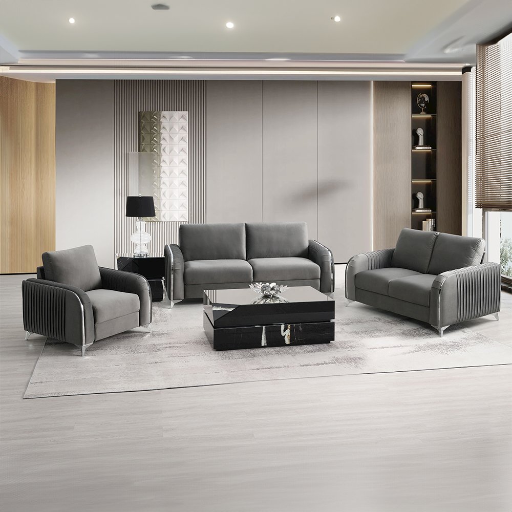 Wenona Loveseat, Gray Velvet