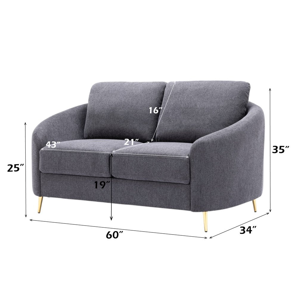 Yuina Loveseat, Gray Linen