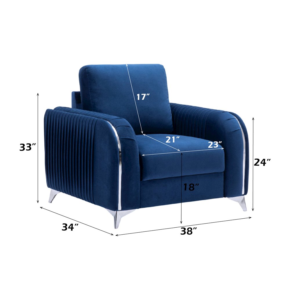 Wenona Chair, Blue Velvet