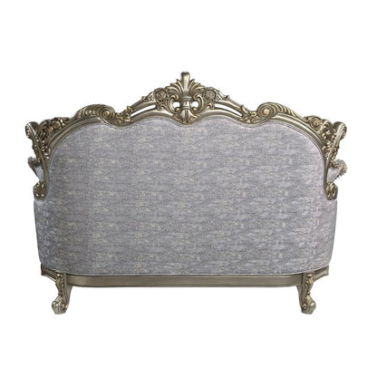 Miliani Loveseat w/3 Pillows, Fabric & Antique Bronze