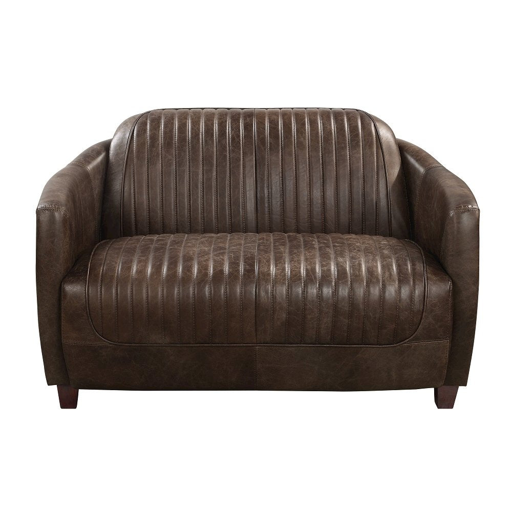 Brancaster Loveseat, Antique Slate Top Grain Leather