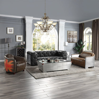 Brancaster Chair, Antique Slate Top Grain Leather