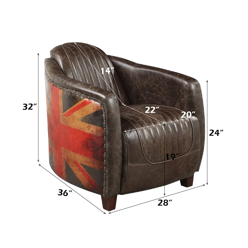 Brancaster Chair, Antique Slate Top Grain Leather