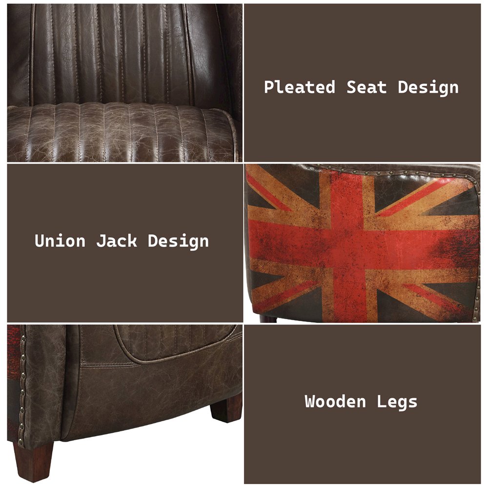Brancaster Chair, Antique Slate Top Grain Leather