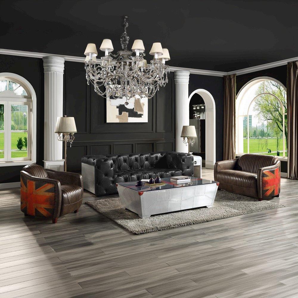 Brancaster Chair, Antique Slate Top Grain Leather