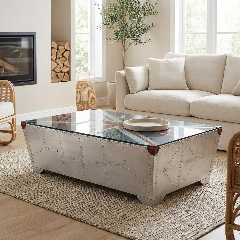 Aluminum Coffee Table Single Piece with Durable Frame and Elegant Design