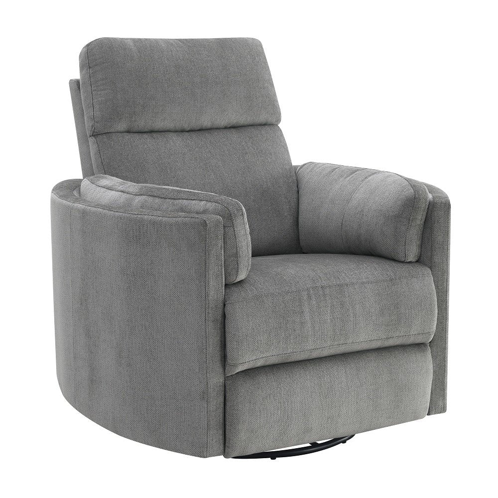 Sagen Glider Recliner w/Swivel, Charcoal Chenille