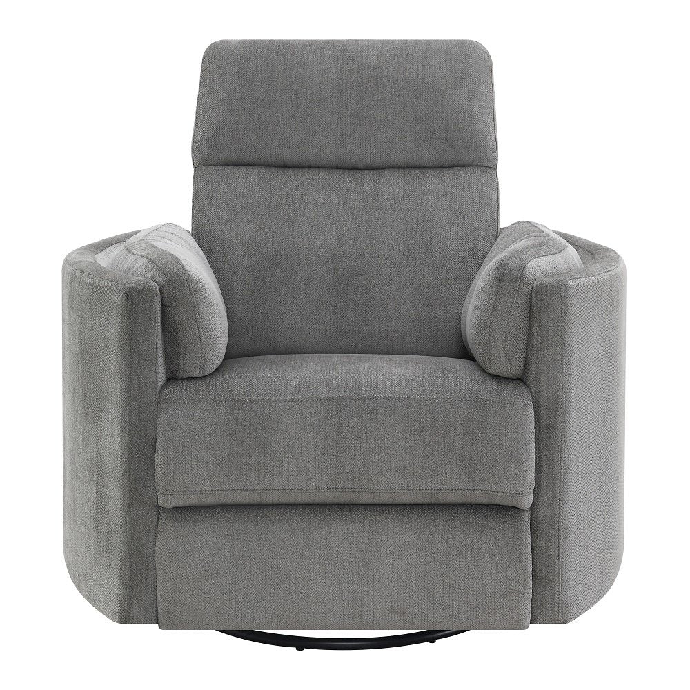 Sagen Glider Recliner w/Swivel, Charcoal Chenille
