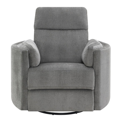 Sagen Glider Recliner w/Swivel, Charcoal Chenille