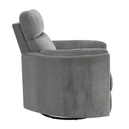 Sagen Glider Recliner w/Swivel, Charcoal Chenille