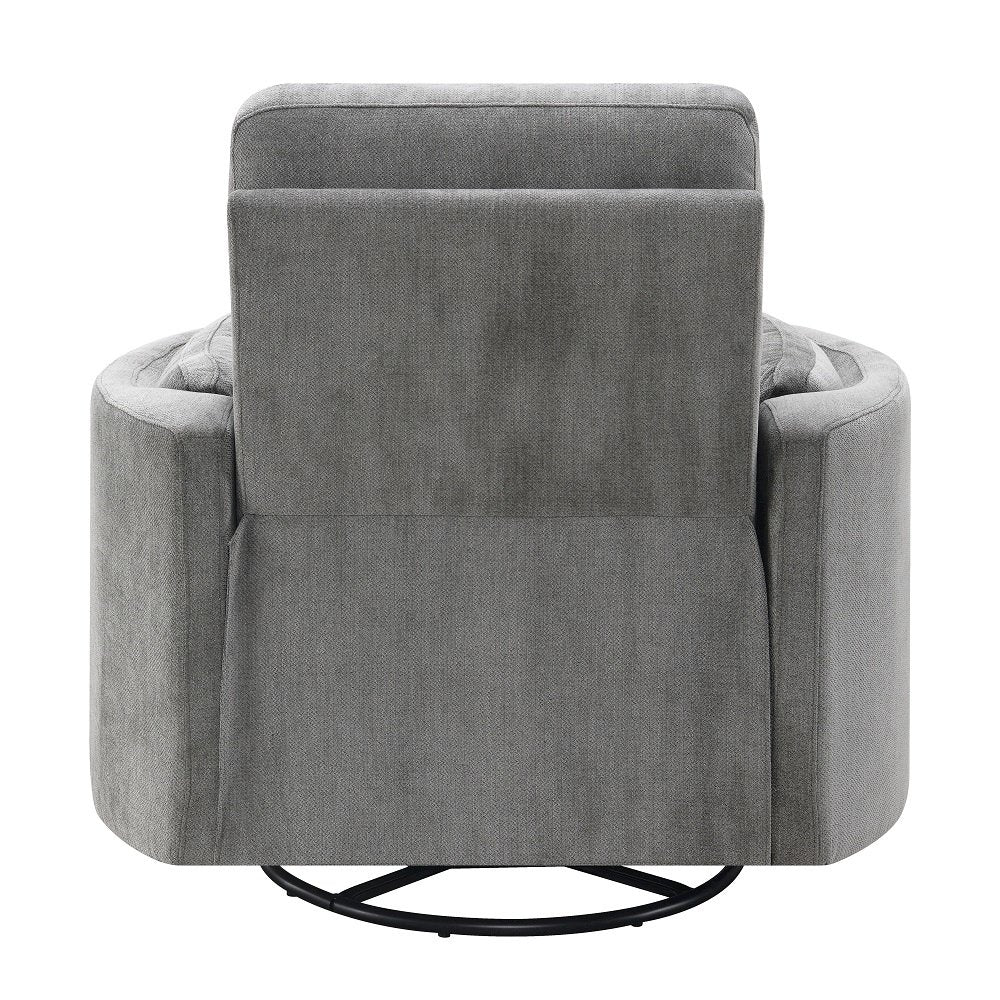 Sagen Glider Recliner w/Swivel, Charcoal Chenille