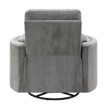 Sagen Glider Recliner w/Swivel, Charcoal Chenille