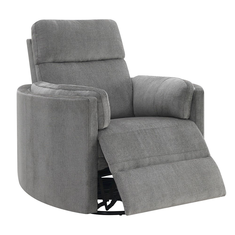Sagen Glider Recliner w/Swivel, Charcoal Chenille