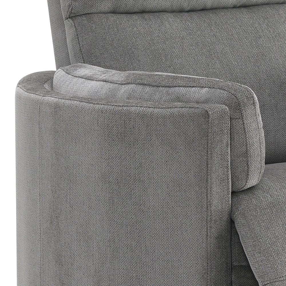 Sagen Glider Recliner w/Swivel, Charcoal Chenille