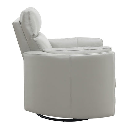 Sagen Glider Recliner w/Swivel, Gray Leather Aire