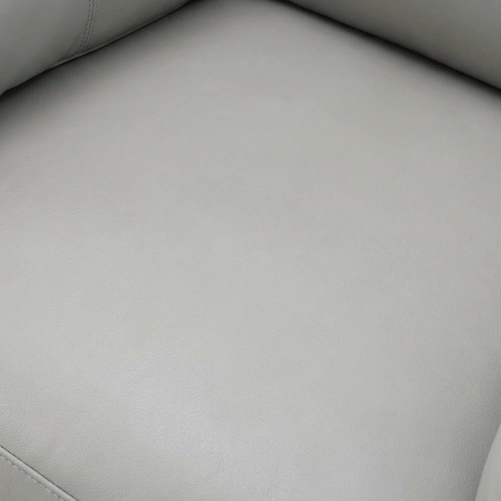 Chenille Glider Recliner with Swivel, Rocker Chair, Gray Leather Aire