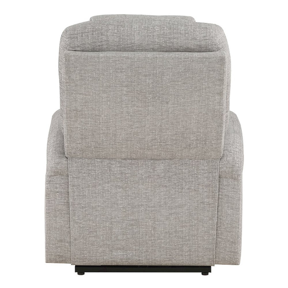 Evander Recliner w/Power Lift & Massage, Light Gray Chenille