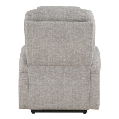 Evander Recliner w/Power Lift & Massage, Light Gray Chenille