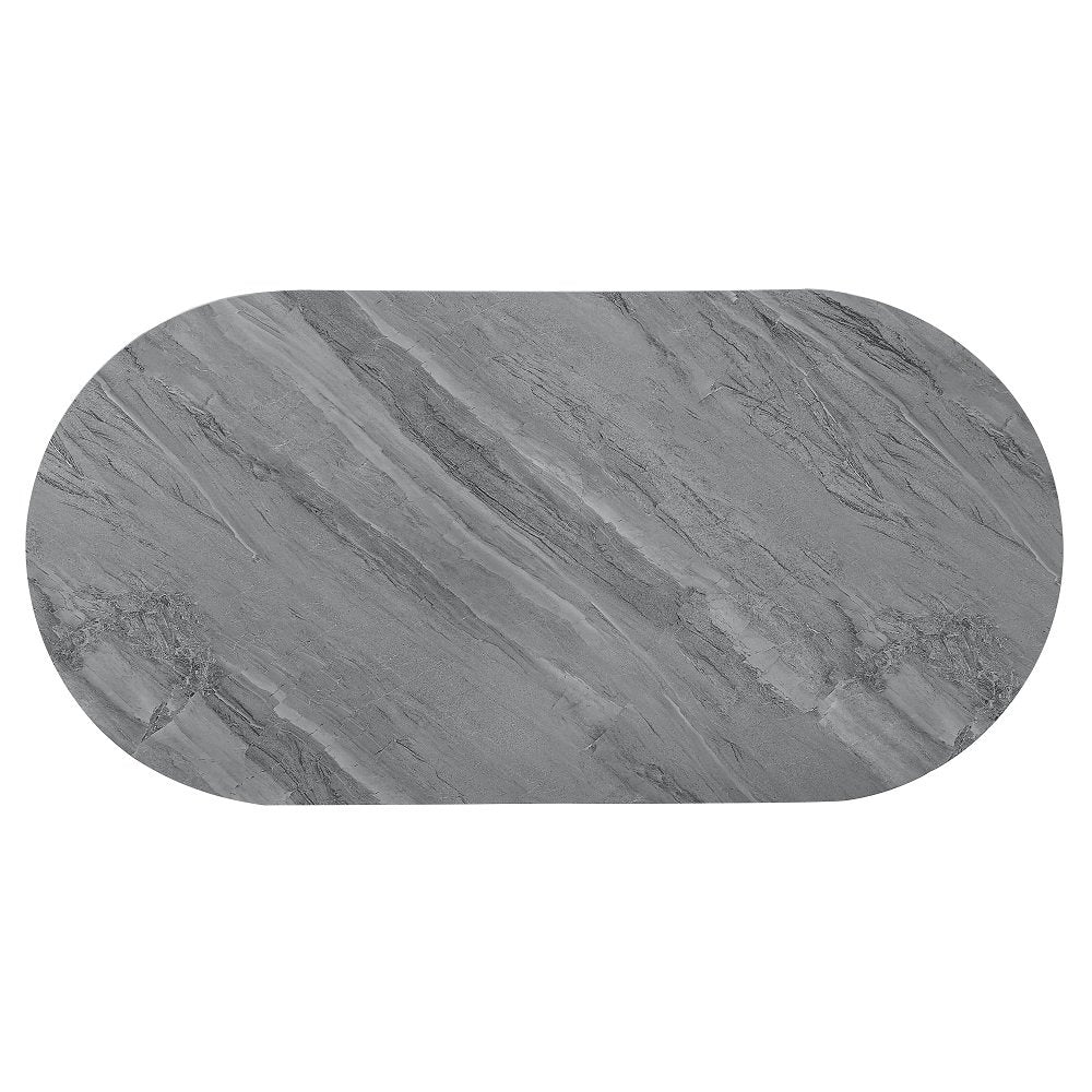 Yukino Coffee Table, Gray High Gloss & Chrome
