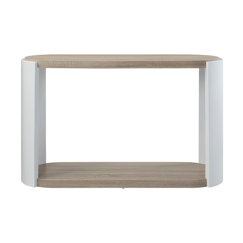 Zoma Sofa Table, White High Gloss & Oak