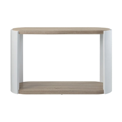 Zoma Sofa Table, White High Gloss & Oak
