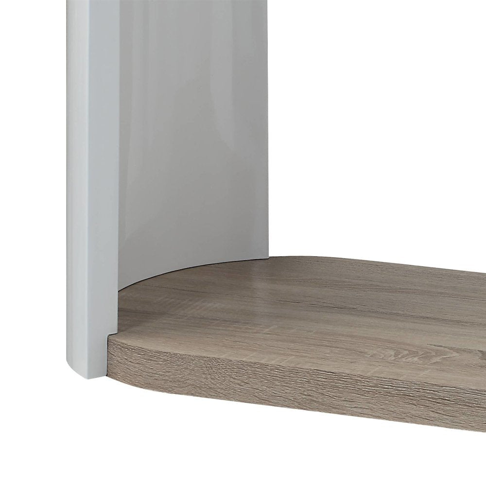 Zoma Sofa Table, White High Gloss & Oak