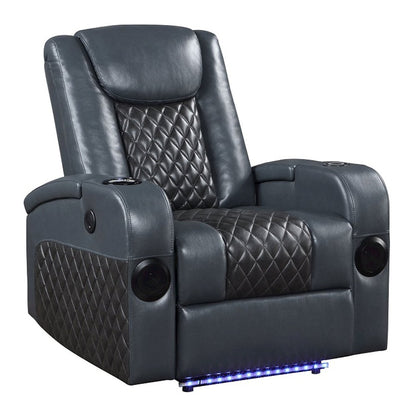Alair Power Motion Recliner w/Bluetooth Speaker & Cooling Cup Holder, Blue