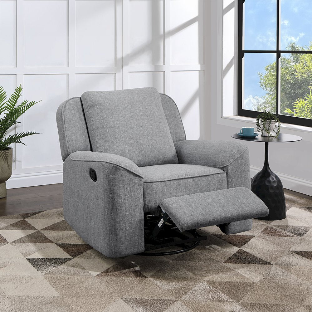 Destiny Glider Recliner w/Swivel, Gray Linen