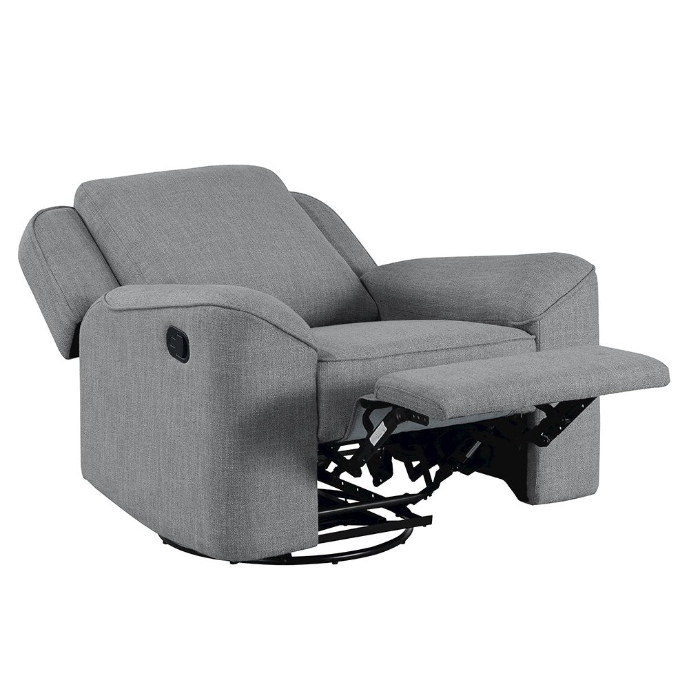 Destiny Glider Recliner w/Swivel, Gray Linen