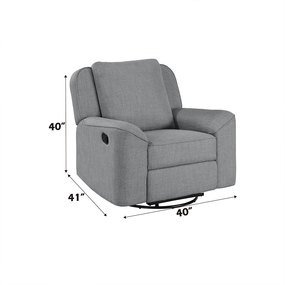 Destiny Glider Recliner w/Swivel, Gray Linen