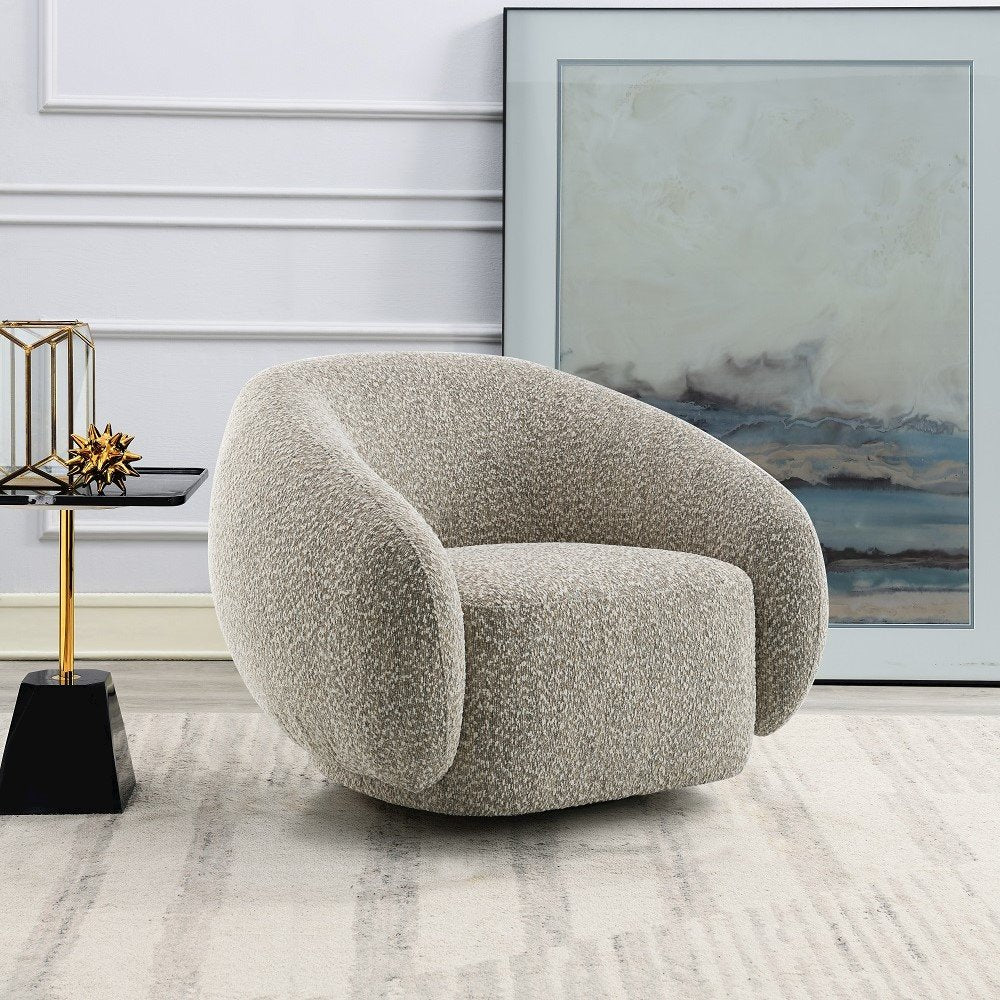 Isabel Accent Chair w/Swivel, 2 Tone Brown Boucle