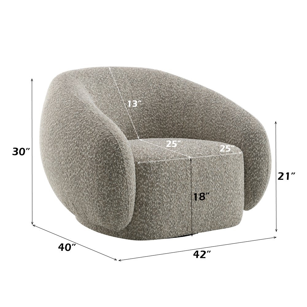 Isabel Accent Chair w/Swivel, 2 Tone Brown Boucle