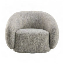 Boucle Upholstered Swivel Accent Chair, Comfy Reading Armchair, Brown Boucle