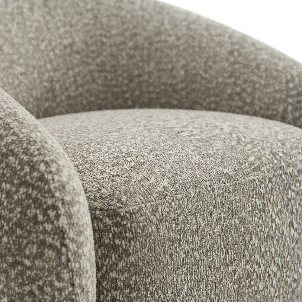 Boucle Upholstered Swivel Accent Chair, Comfy Reading Armchair, Brown Boucle
