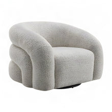 Boucle Upholstered Swivel Accent Armchair with Contemporary Style, Gray Boucle