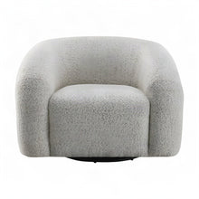 Boucle Upholstered Swivel Accent Armchair with Contemporary Style, Gray Boucle